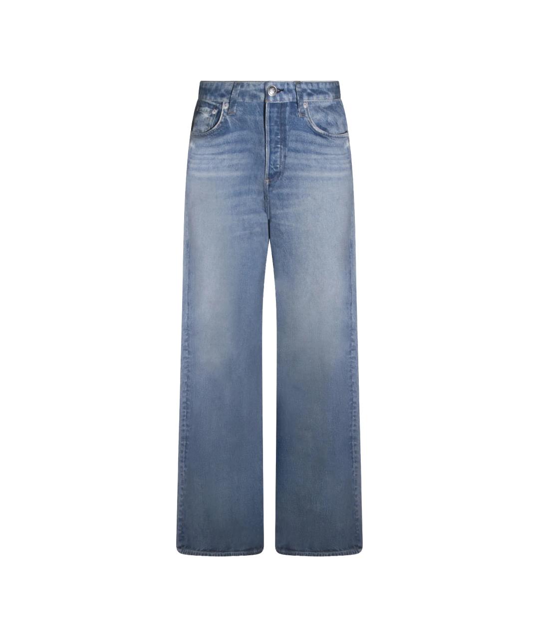 RAG & BONE Синие хлопковые прямые брюки, фото 1