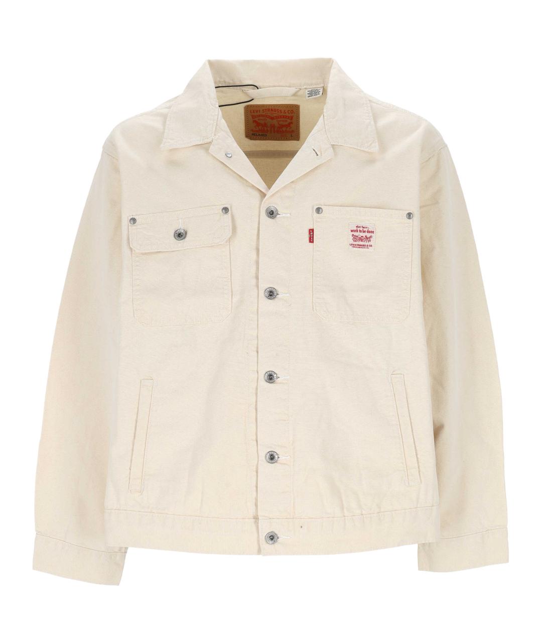 LEVI'S Белая хлопковая куртка, фото 1