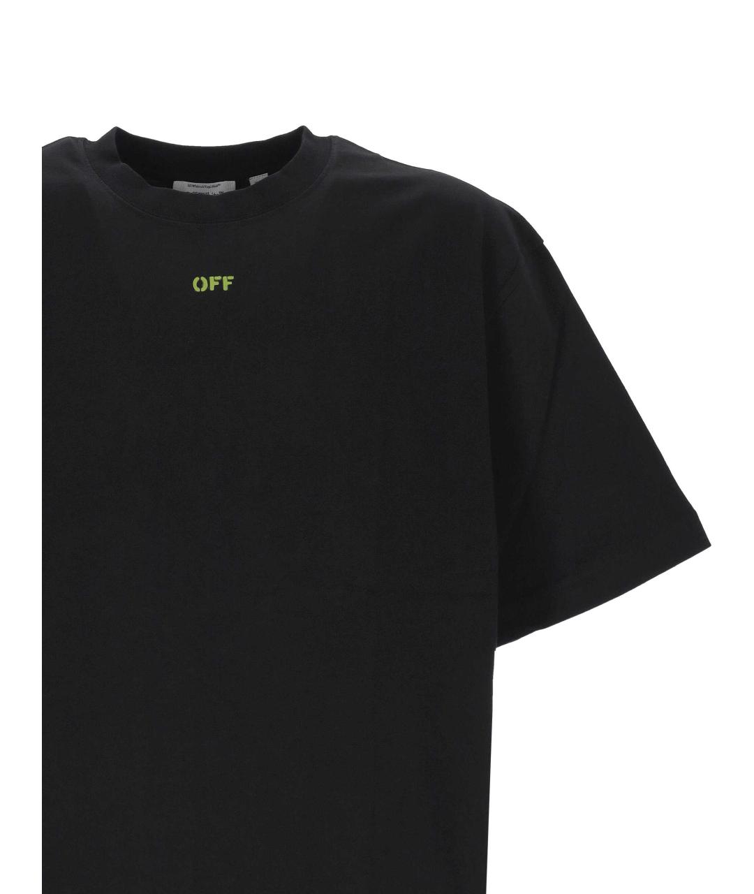 OFF-WHITE Черная хлопковая футболка, фото 2
