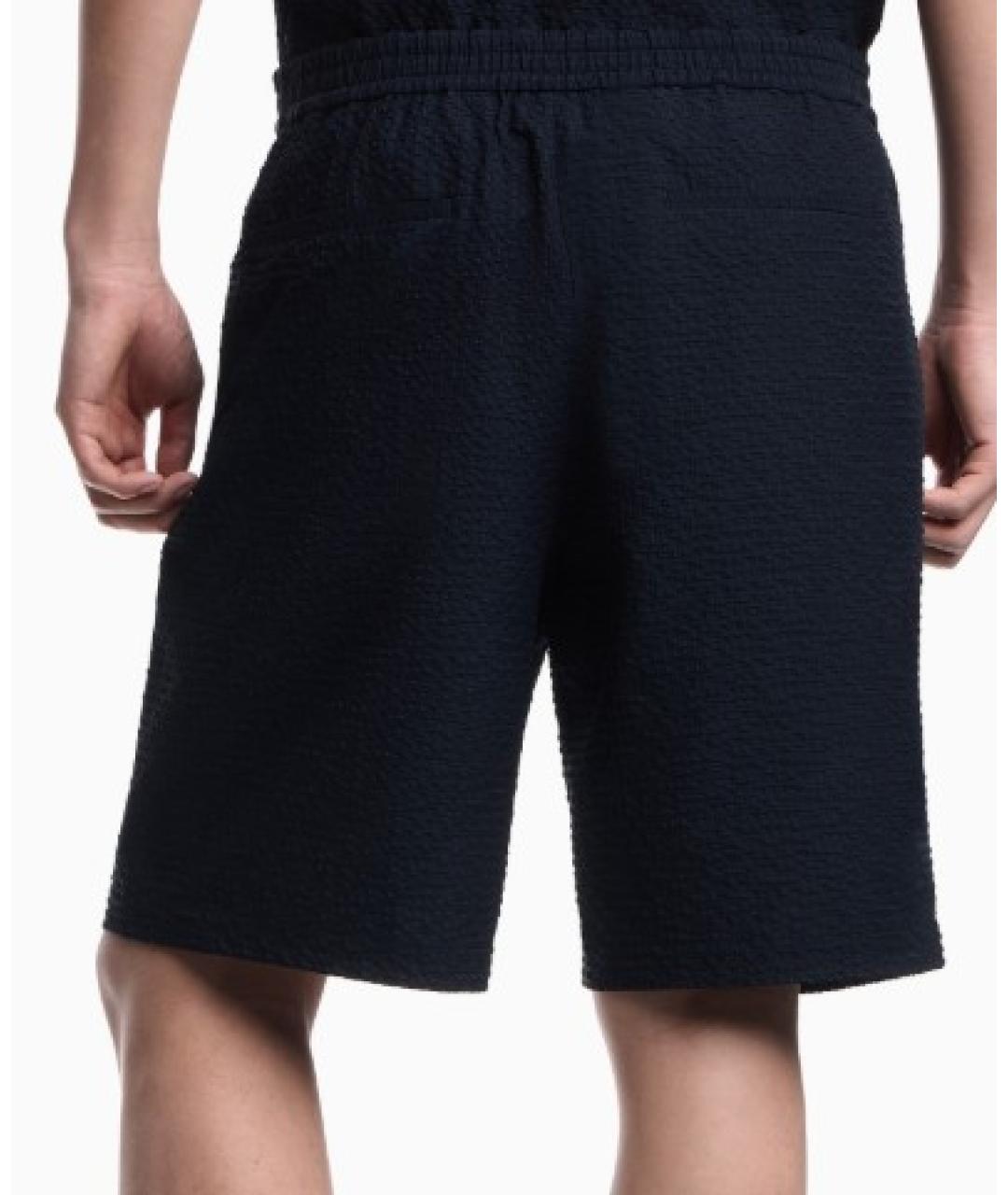 EMPORIO ARMANI Синие полиэстеровые повседневные брюки, фото 2