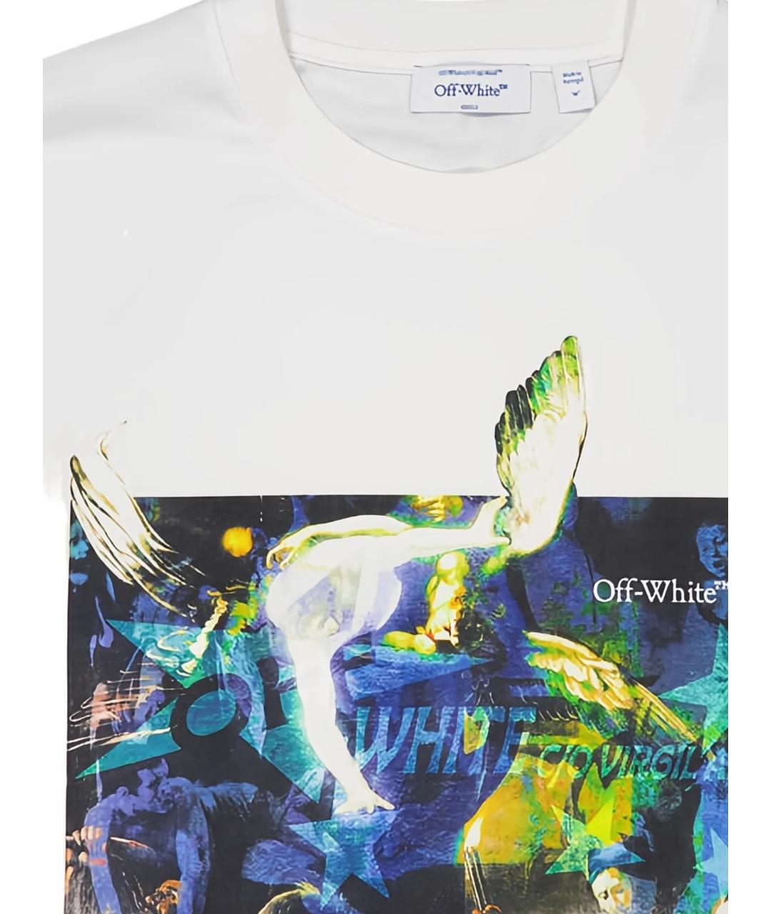 OFF-WHITE Белая хлопковая футболка, фото 2