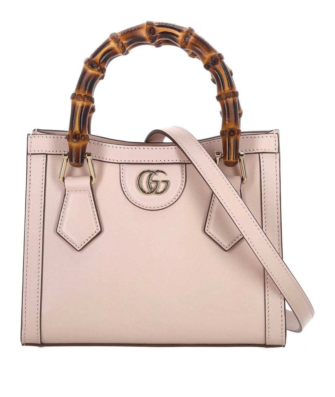 GUCCI Розовая кожаная сумка тоут, фото 1