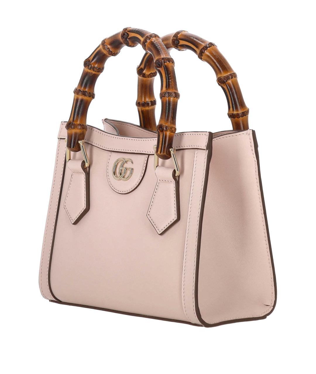 GUCCI Розовая кожаная сумка тоут, фото 2