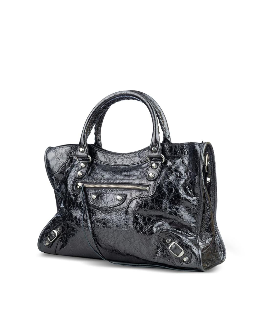 BALENCIAGA Черная кожаная сумка тоут, фото 2