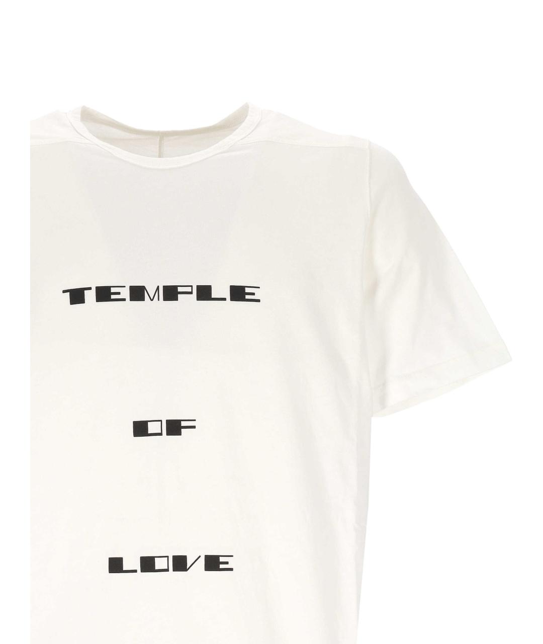 RICK OWENS DRKSHDW Белая хлопковая футболка, фото 2