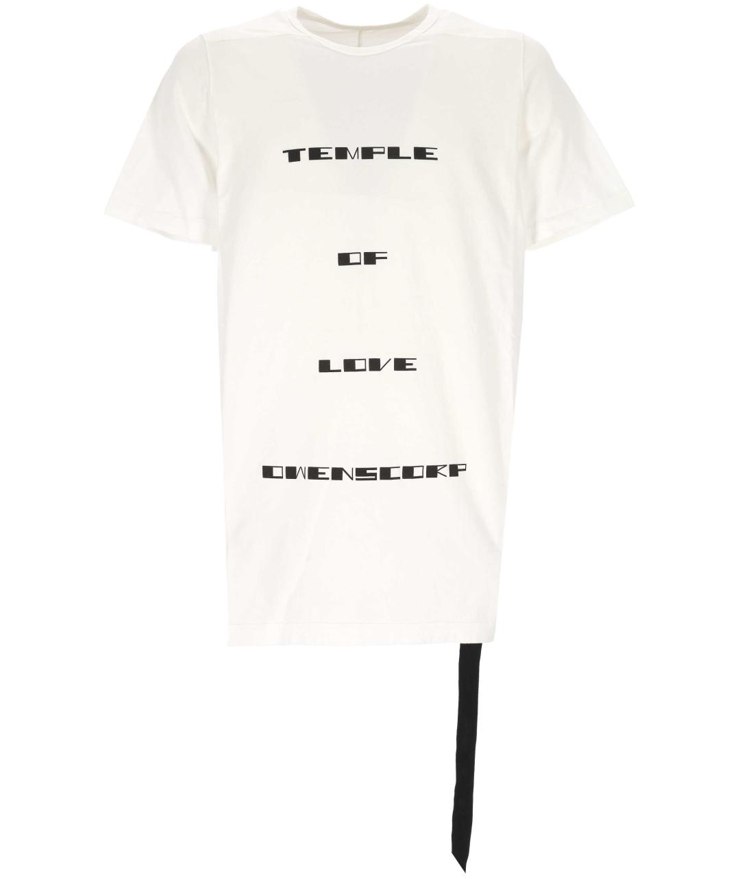 RICK OWENS DRKSHDW Белая хлопковая футболка, фото 1