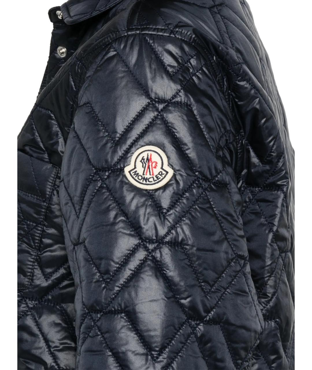 MONCLER Темно-синяя полиэстеровая куртка, фото 2
