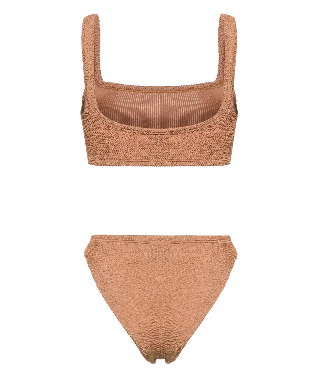 HUNZA G Коричневый полиамидовый купальник, фото 2