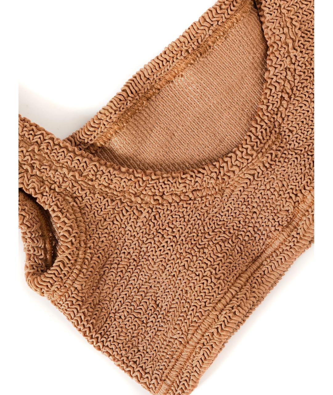 HUNZA G Коричневый полиамидовый купальник, фото 3