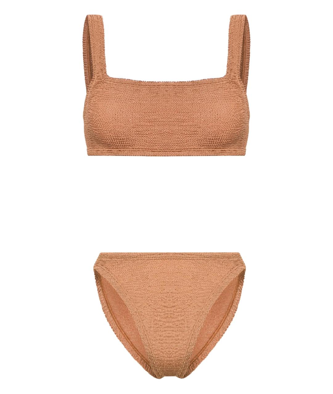 HUNZA G Коричневый полиамидовый купальник, фото 1