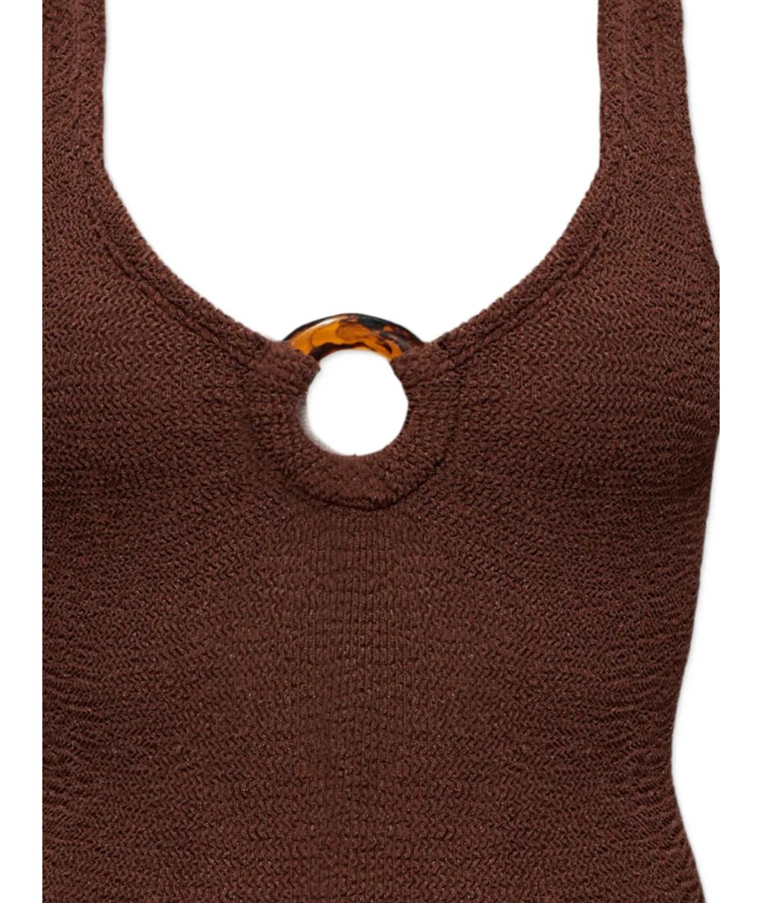 HUNZA G Коричневый полиамидовый купальник, фото 2