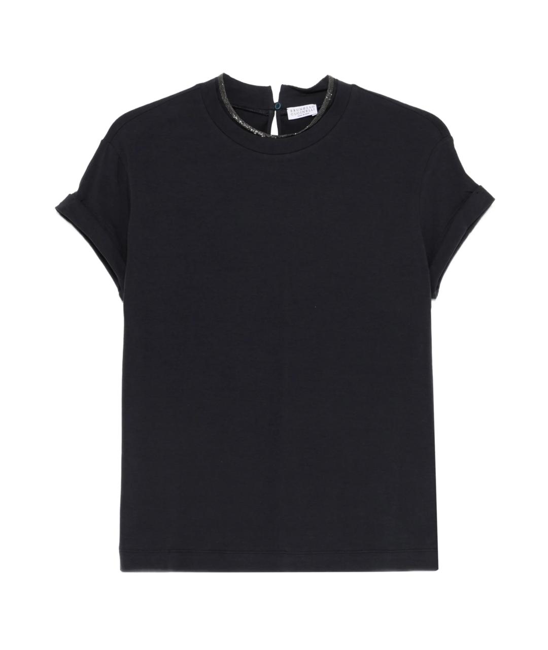 BRUNELLO CUCINELLI Черная хлопковая футболка, фото 1