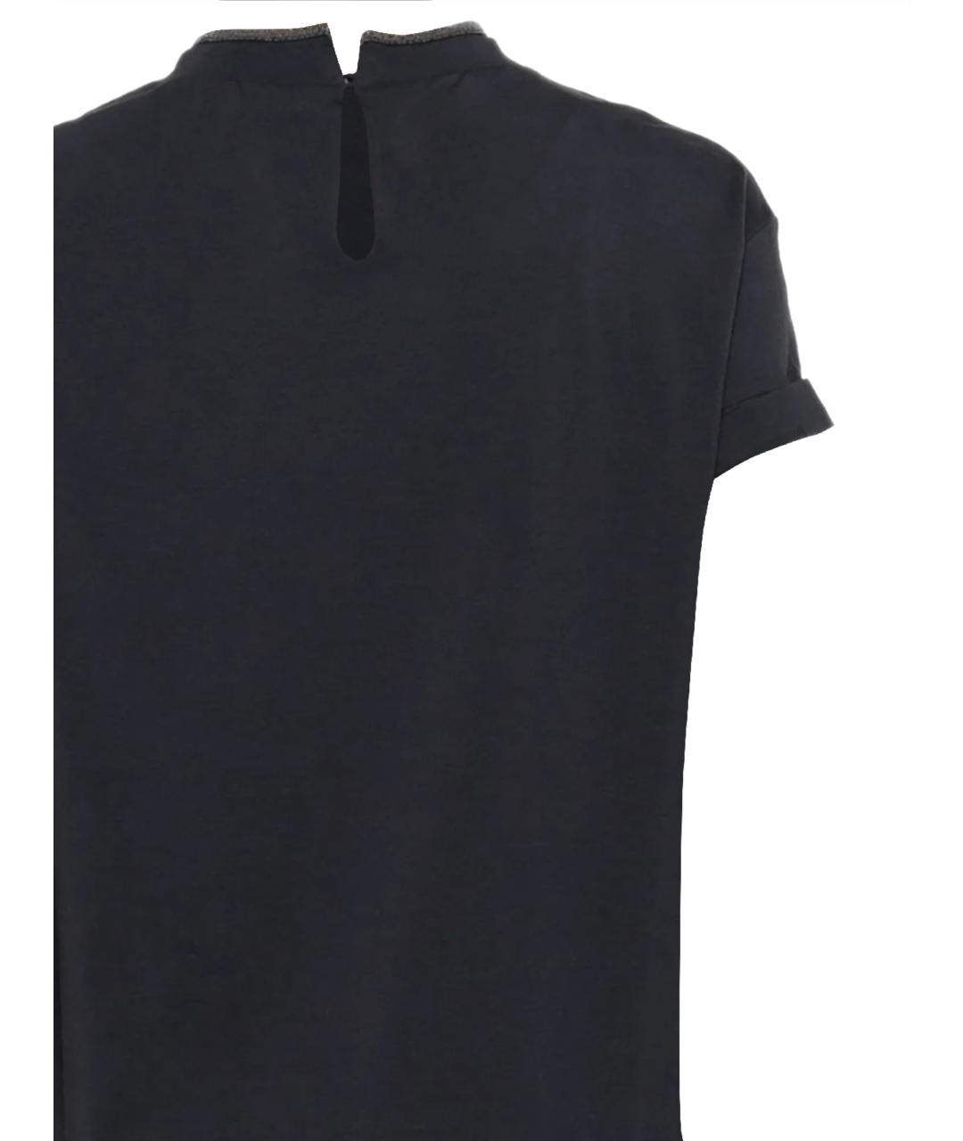 BRUNELLO CUCINELLI Черная хлопковая футболка, фото 3