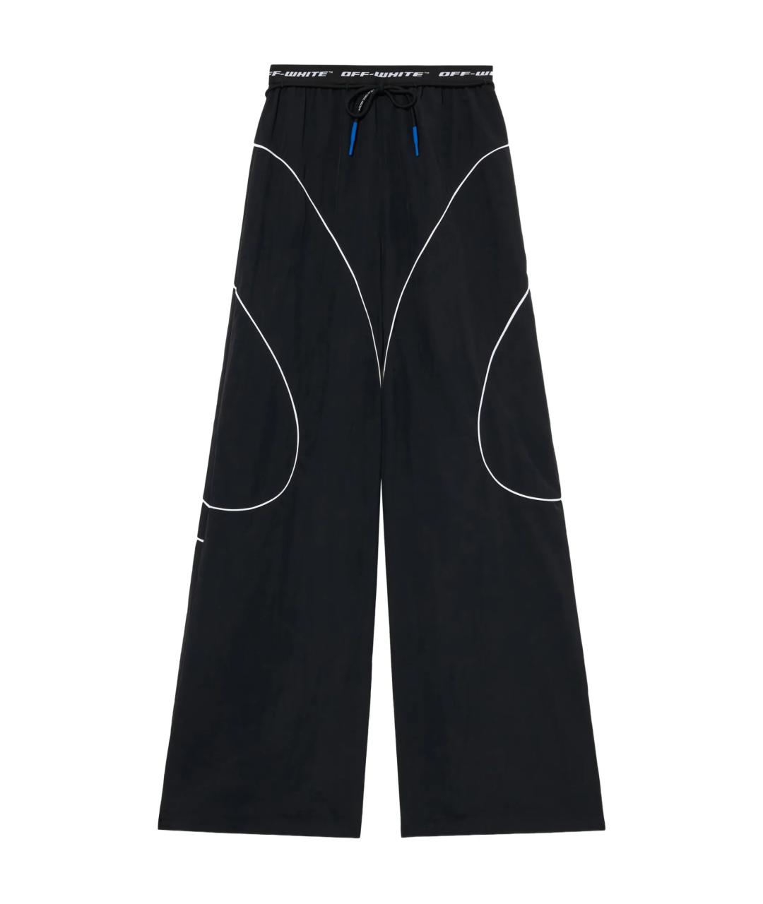 OFF-WHITE Черные полиамидовые прямые брюки, фото 1