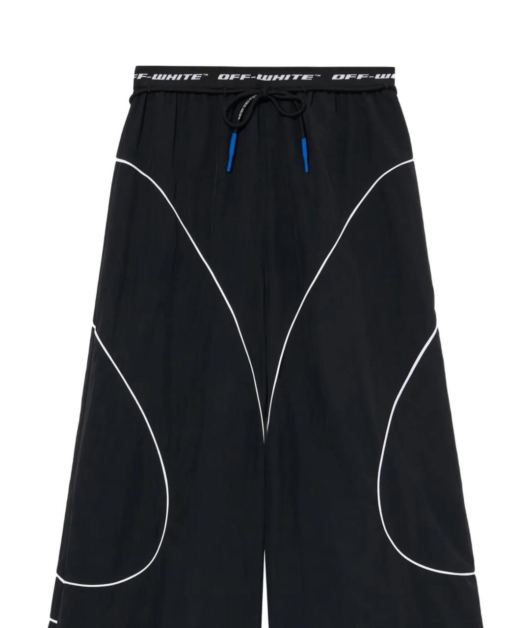 OFF-WHITE Черные полиамидовые прямые брюки, фото 2