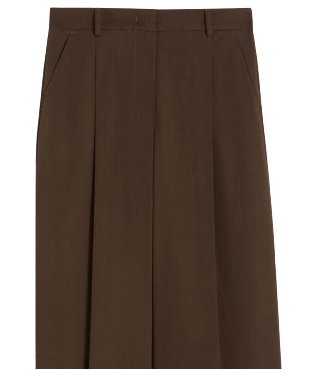 WEEKEND MAX MARA Коричневые хлопковые прямые брюки, фото 2