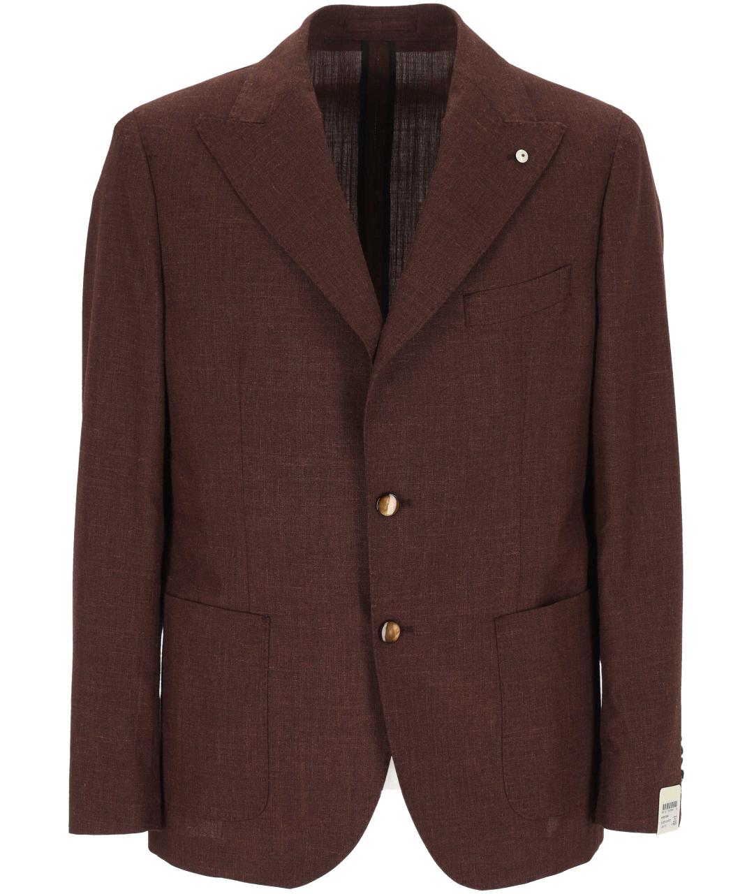 L.B.M. 1911 Коричневый шерстяной пиджак, фото 1