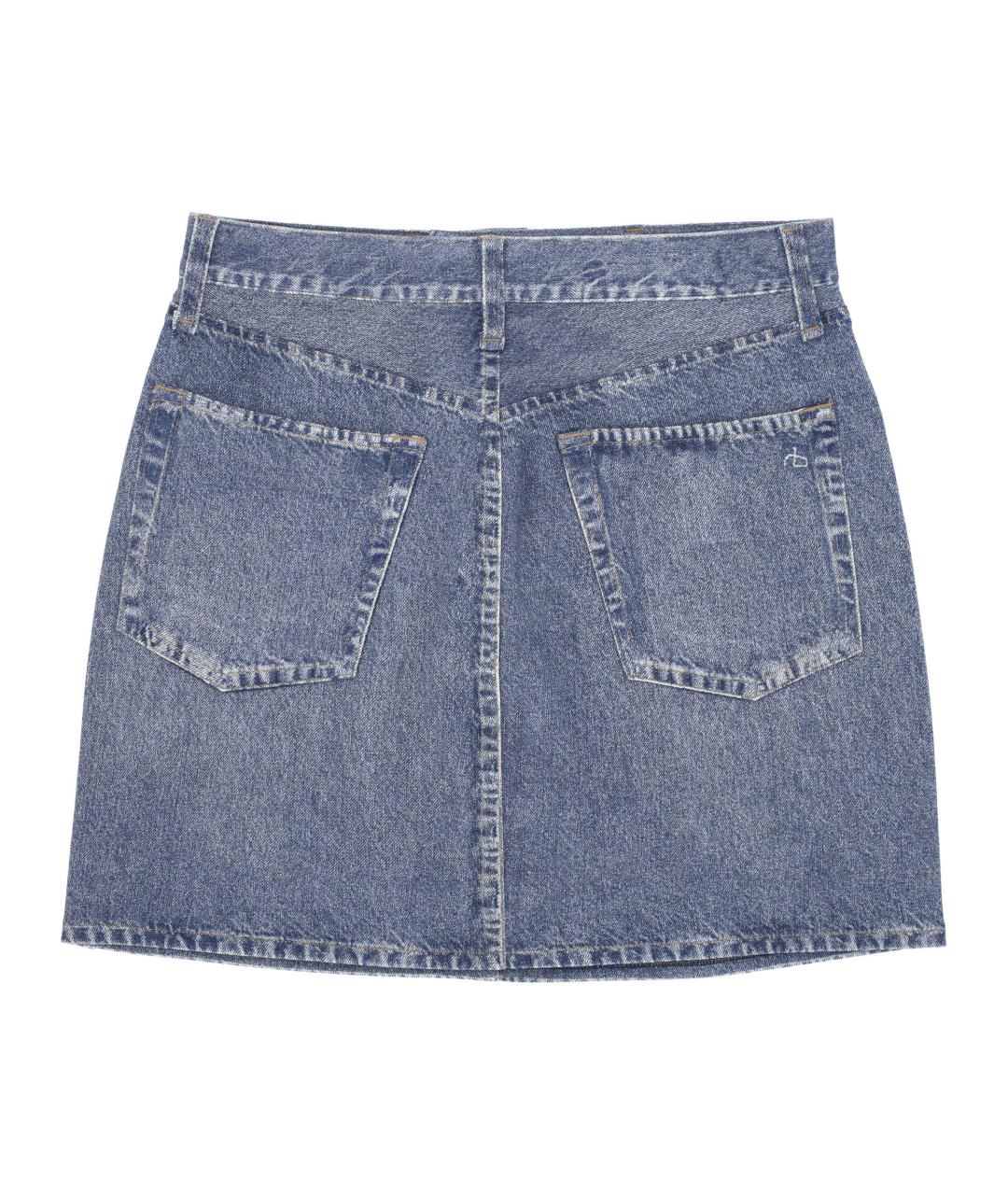 RAG & BONE Синяя полиамидовая юбка мини, фото 3