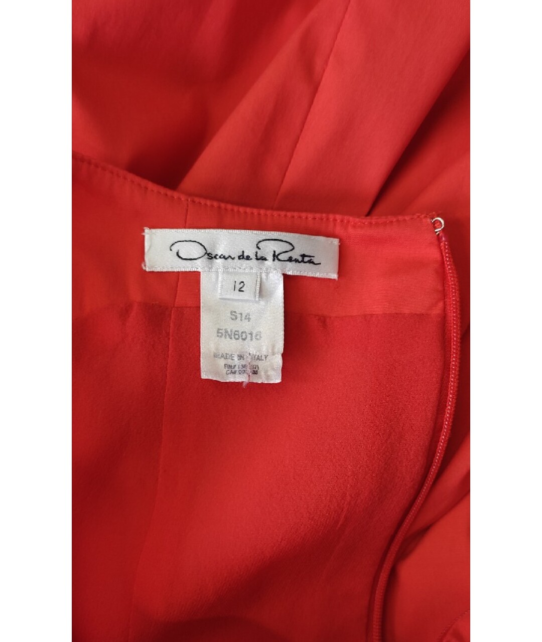 OSCAR DE LA RENTA Красное хлопковое платье, фото 4