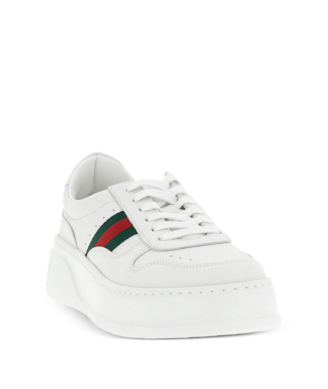 GUCCI Белые кожаные кроссовки, фото 2