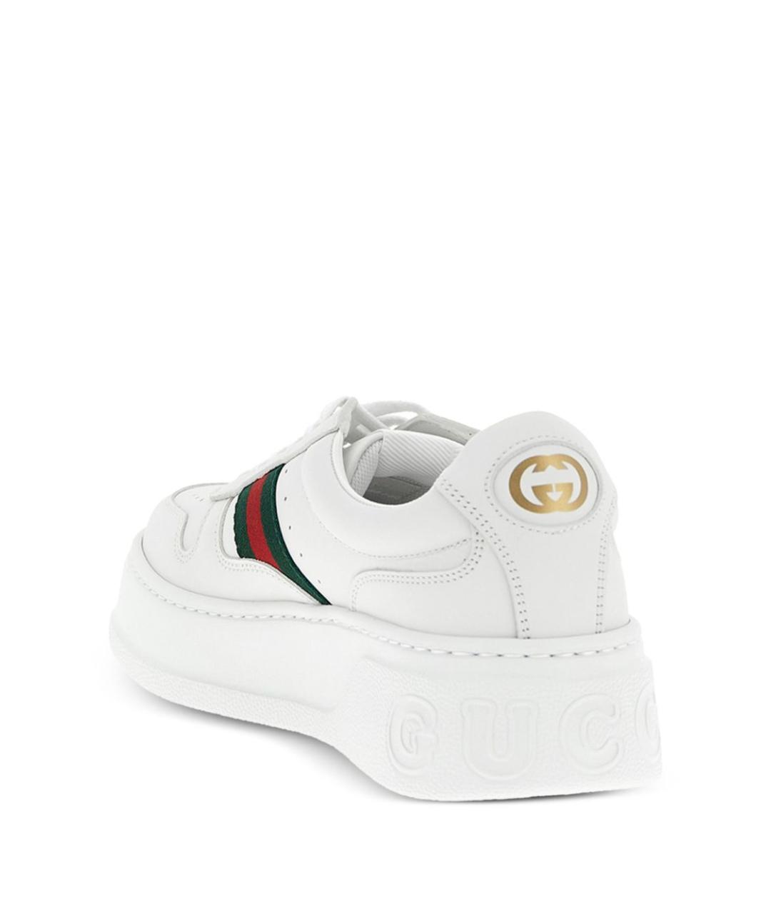 GUCCI Белые кожаные кроссовки, фото 3