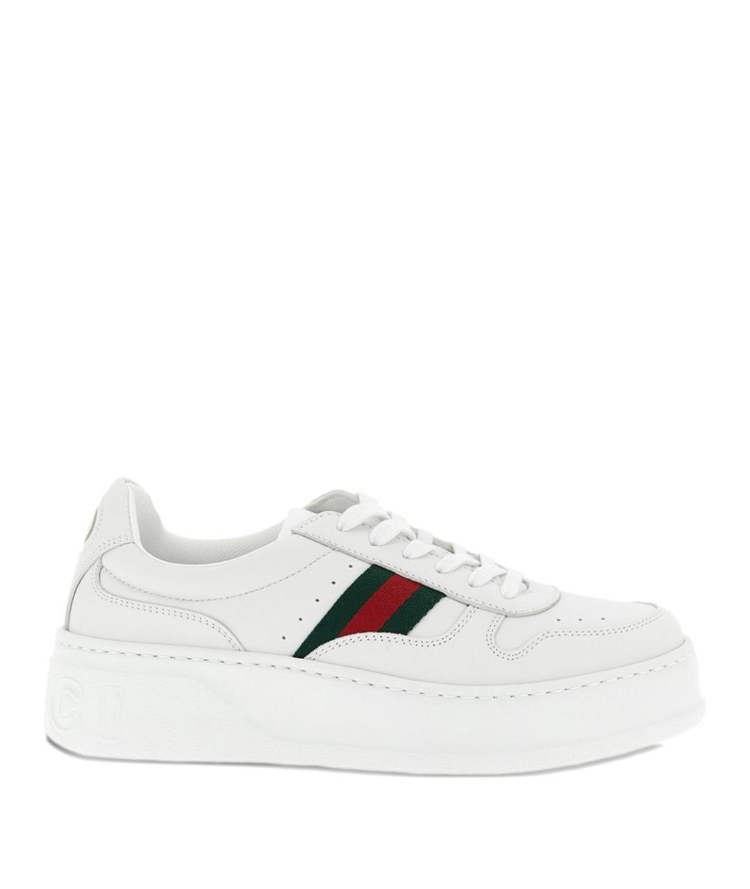 GUCCI Белые кожаные кроссовки, фото 1