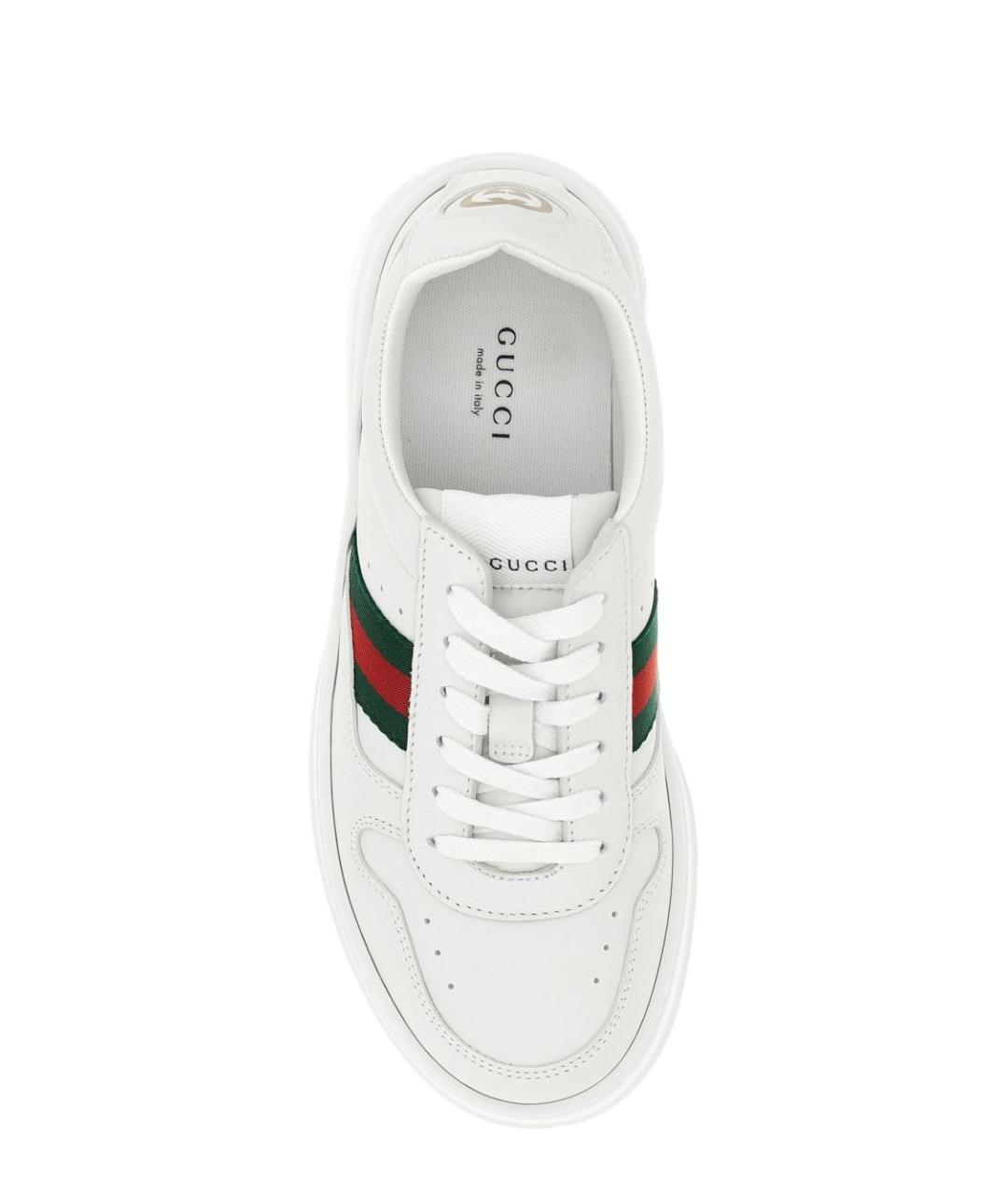 GUCCI Белые кожаные кроссовки, фото 4