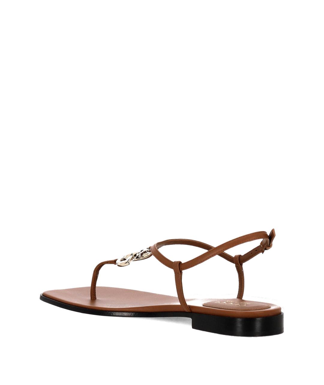 GUCCI Коричневые кожаные босоножки, фото 3