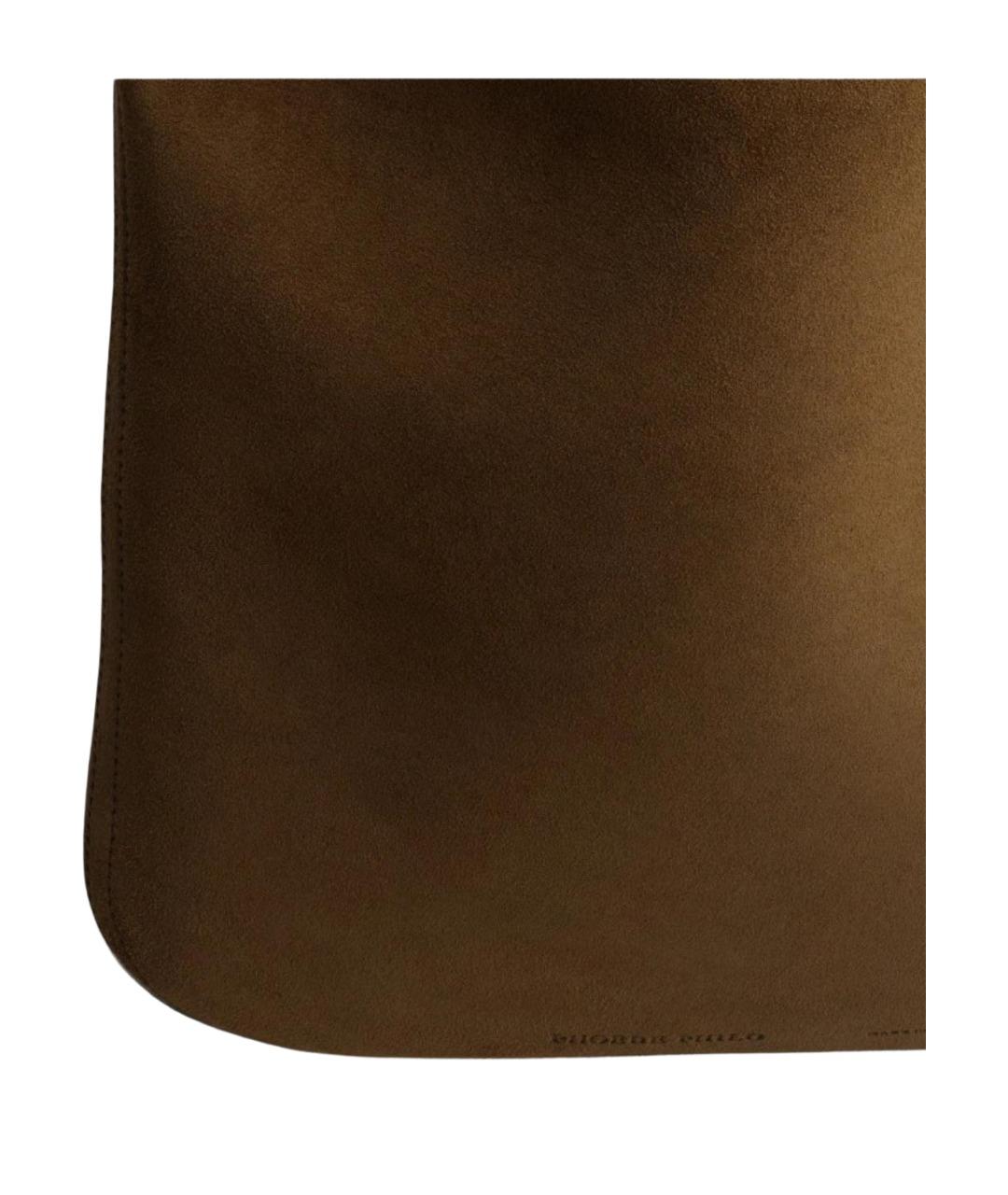 PHOEBE PHILO Коричневая замшевая сумка тоут, фото 3