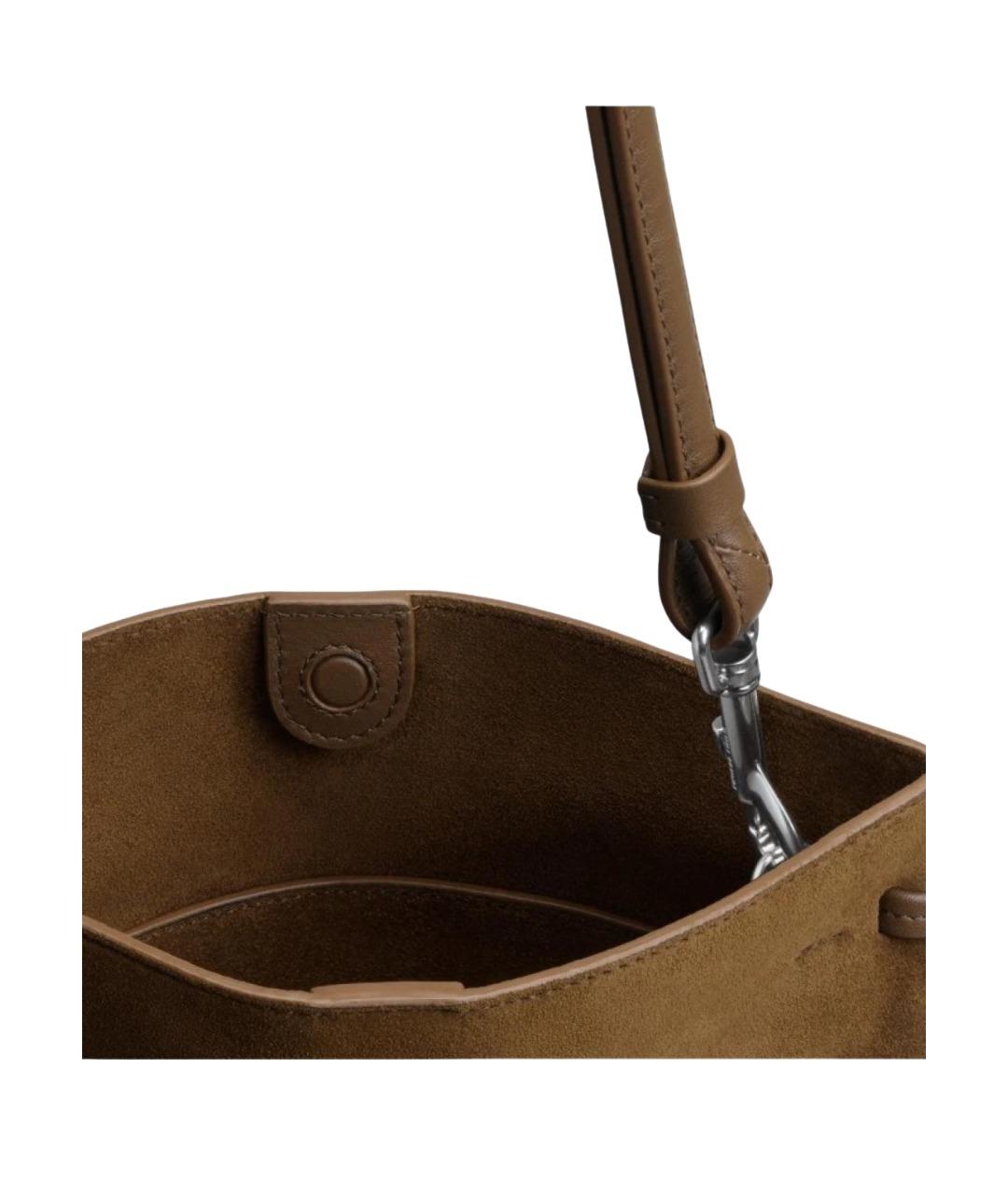 PHOEBE PHILO Коричневая замшевая сумка тоут, фото 2