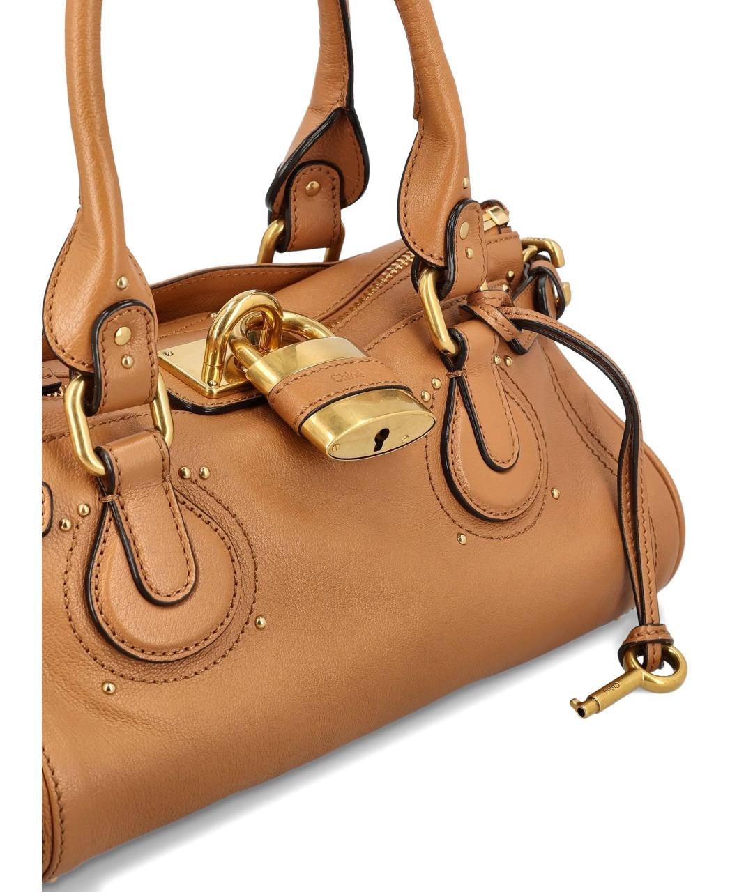 CHLOE Коричневая кожаная сумка с короткими ручками, фото 4