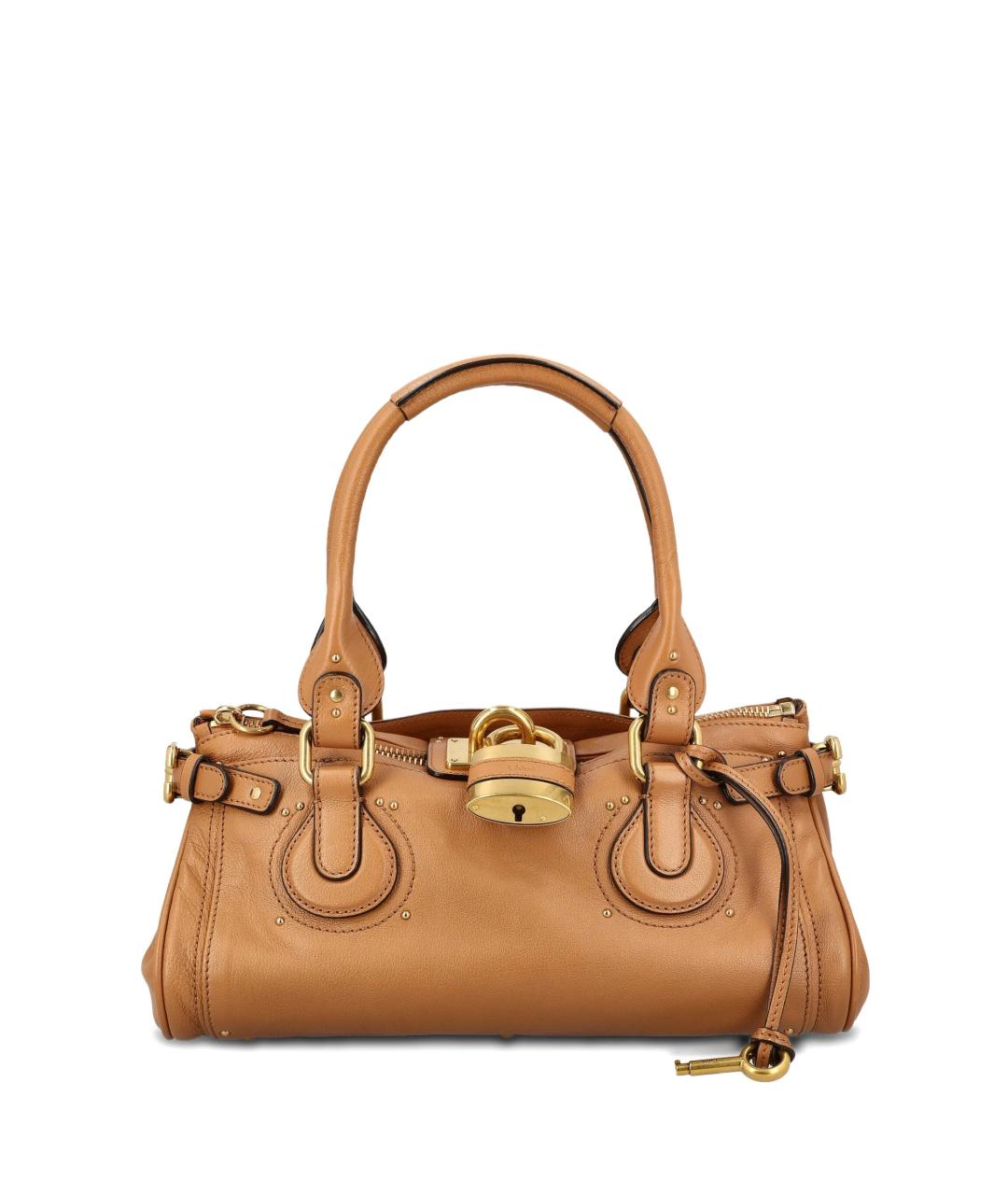 CHLOE Коричневая кожаная сумка с короткими ручками, фото 1