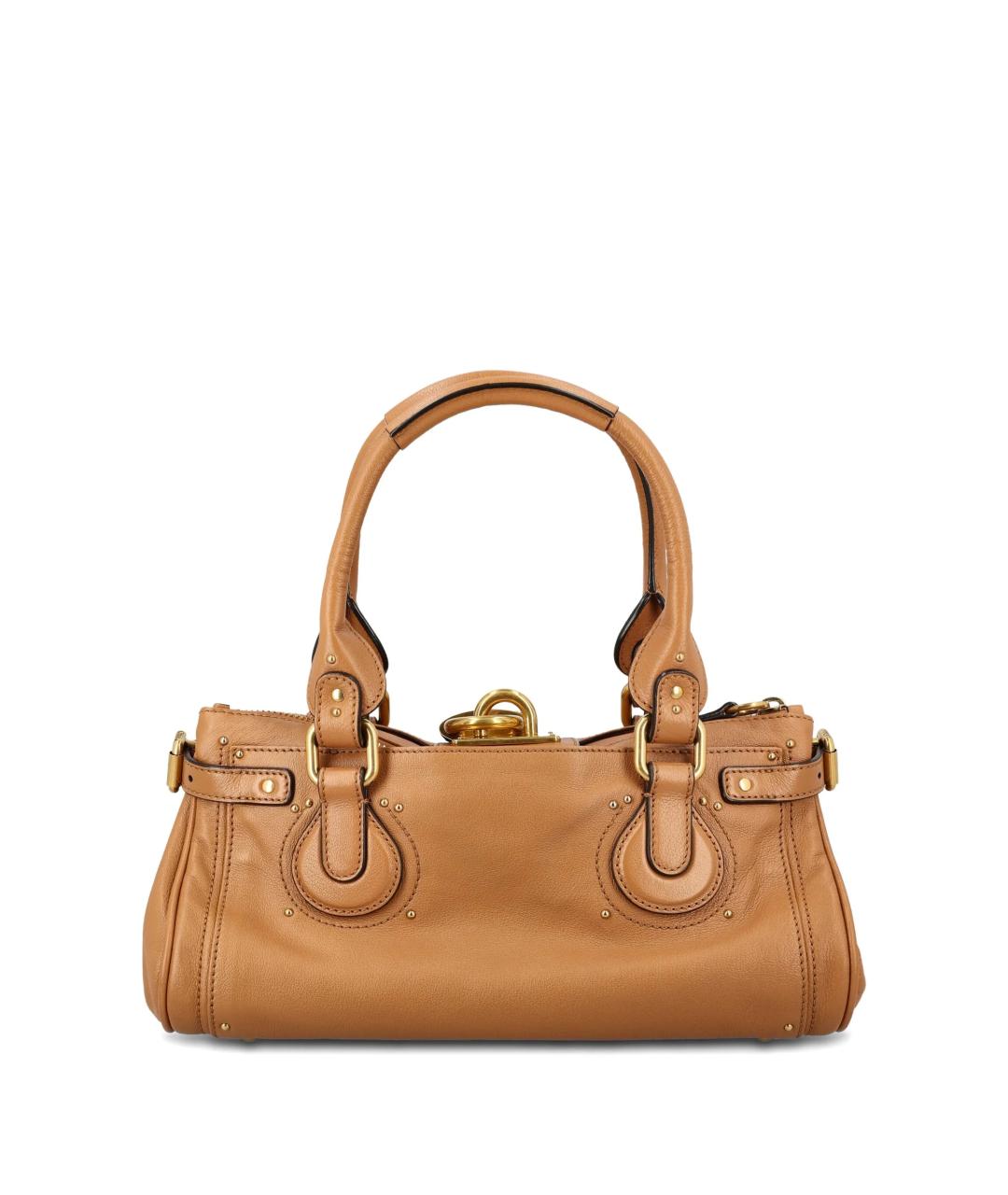 CHLOE Коричневая кожаная сумка с короткими ручками, фото 3