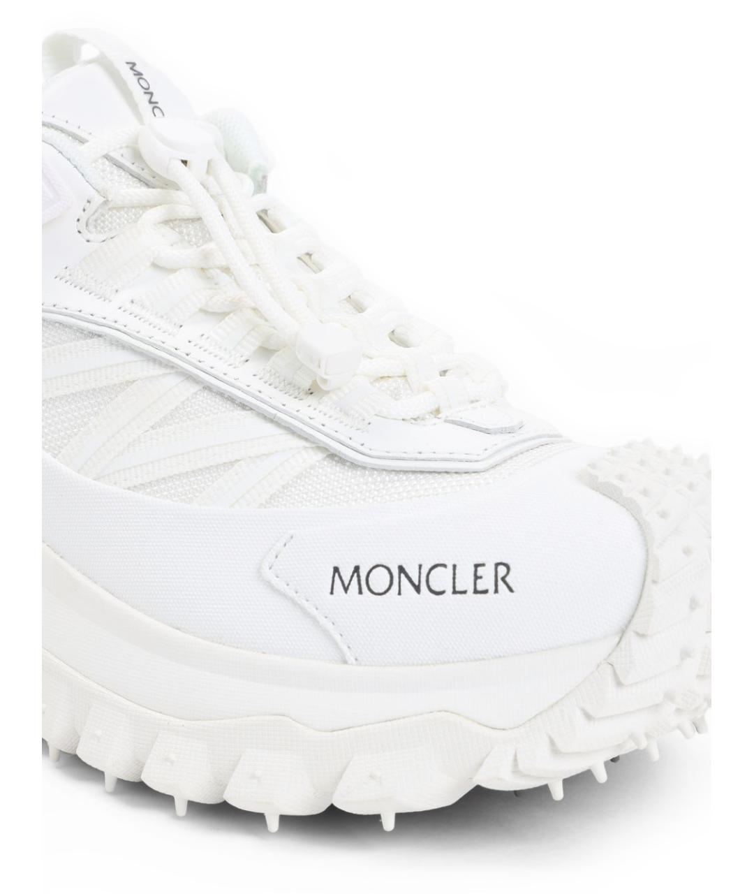 MONCLER Белые текстильные кроссовки, фото 4