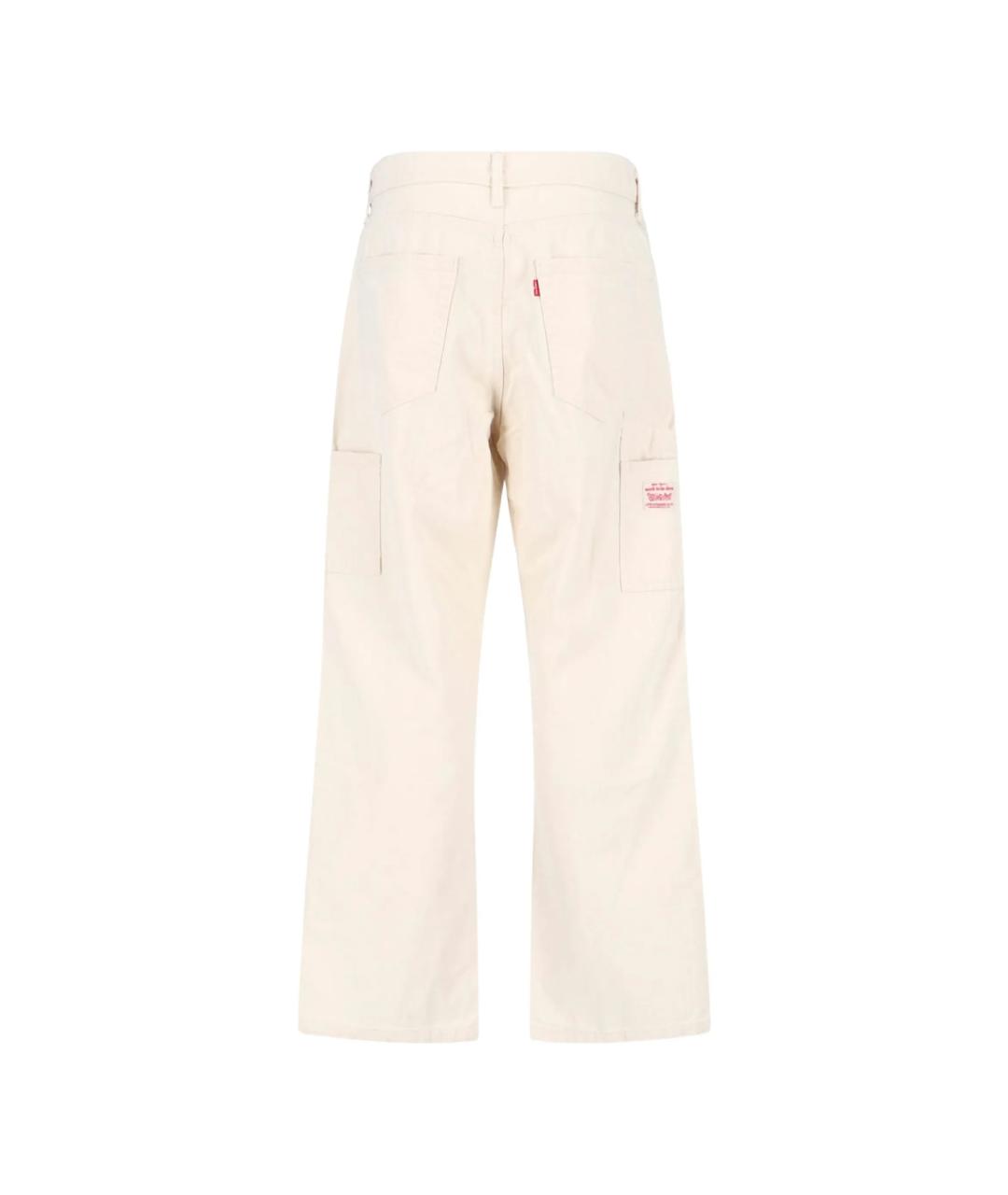 LEVI'S Бежевые хлопковые повседневные брюки, фото 3