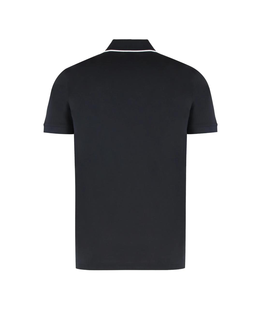 HUGO BOSS Черное хлопковое поло с коротким рукавом, фото 3