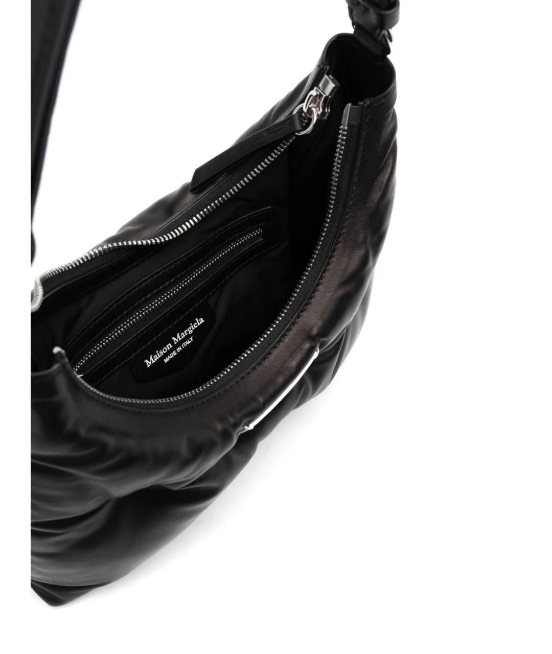 MAISON MARGIELA Черная кожаная сумка на плечо, фото 4