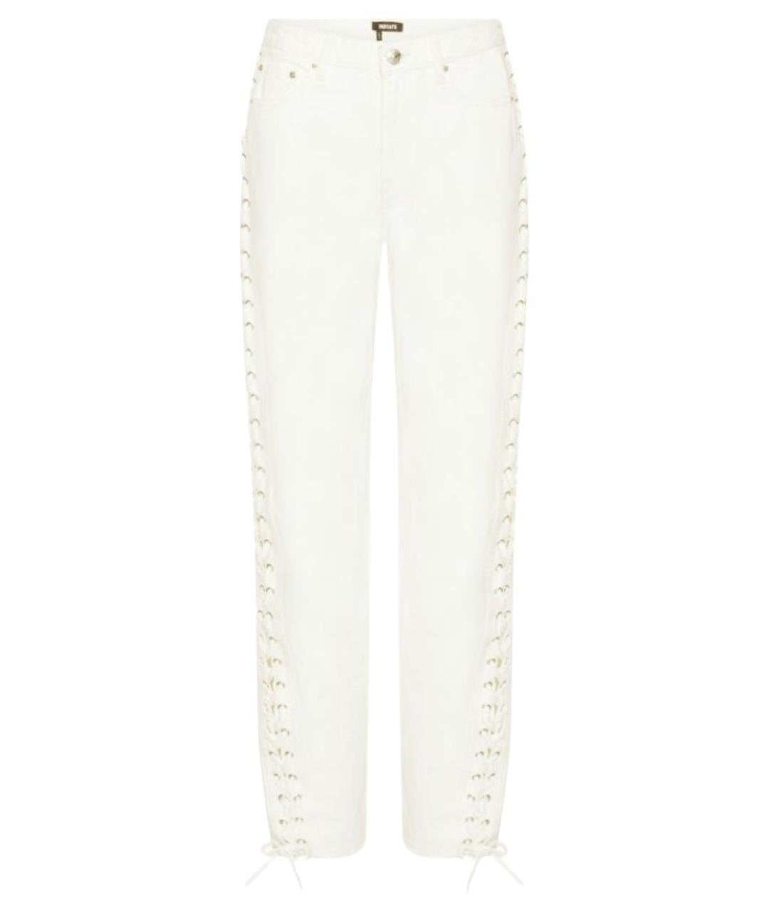 ROTATE Белые хлопковые прямые джинсы, фото 1