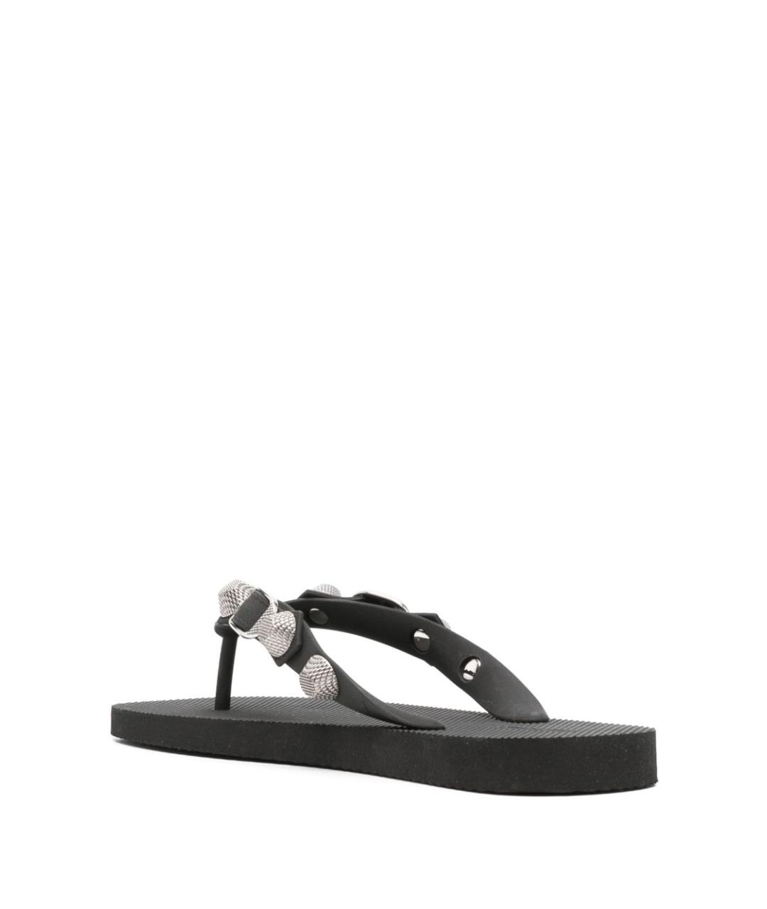 BALENCIAGA Черные резиновые шлепанцы, фото 3