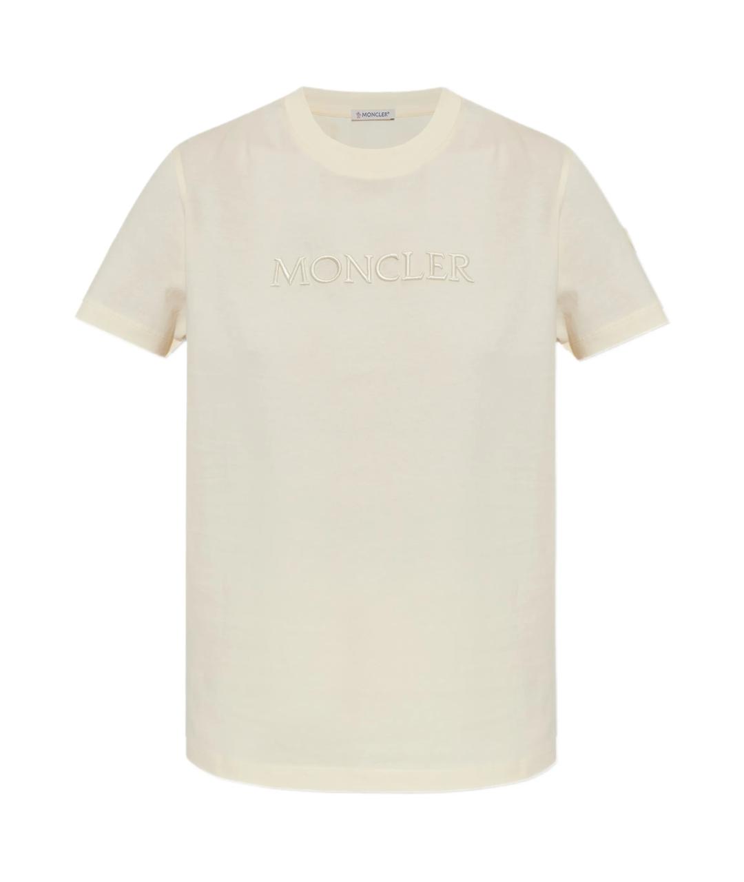 MONCLER Белая хлопковая футболка, фото 1