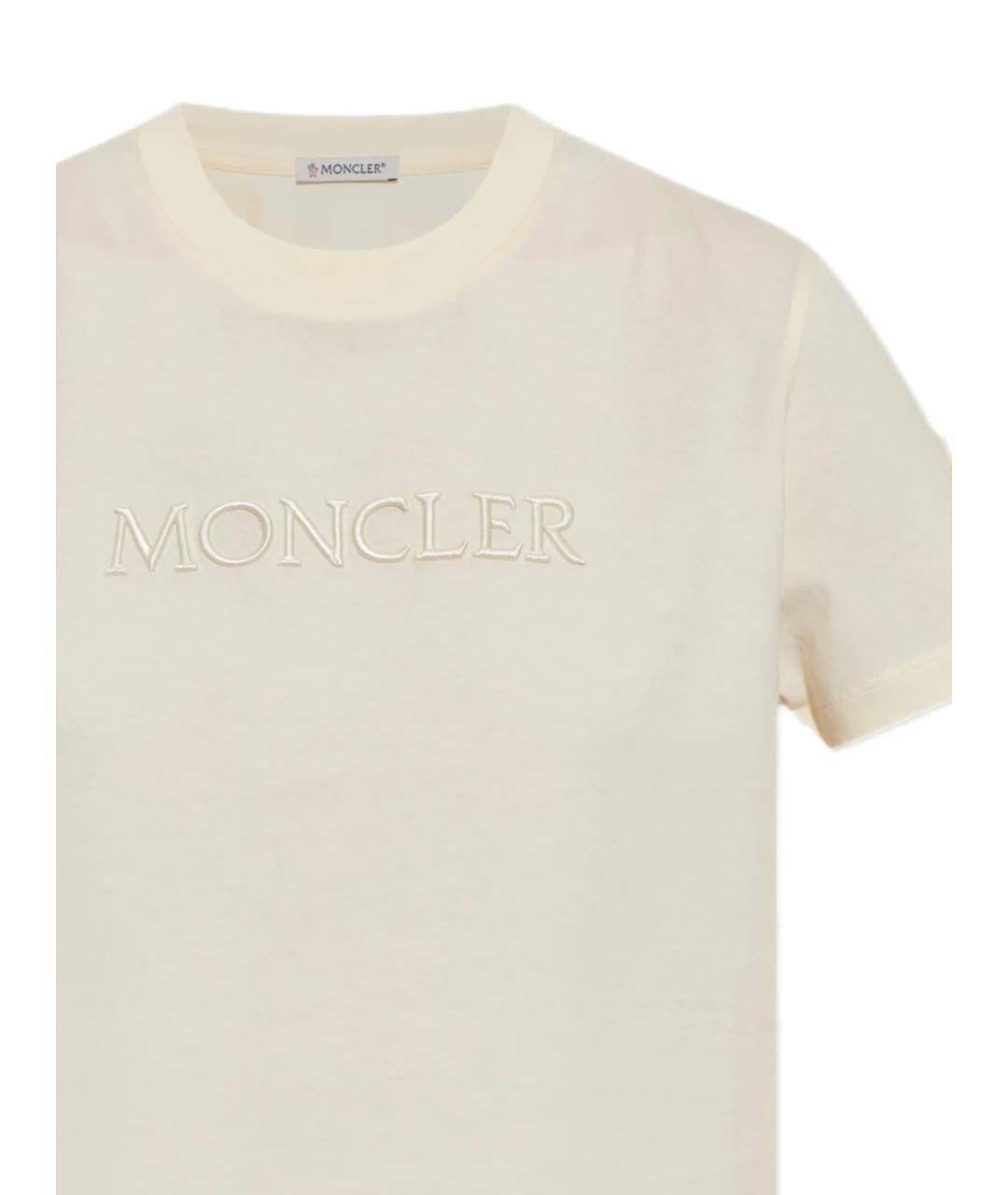 MONCLER Белая хлопковая футболка, фото 2