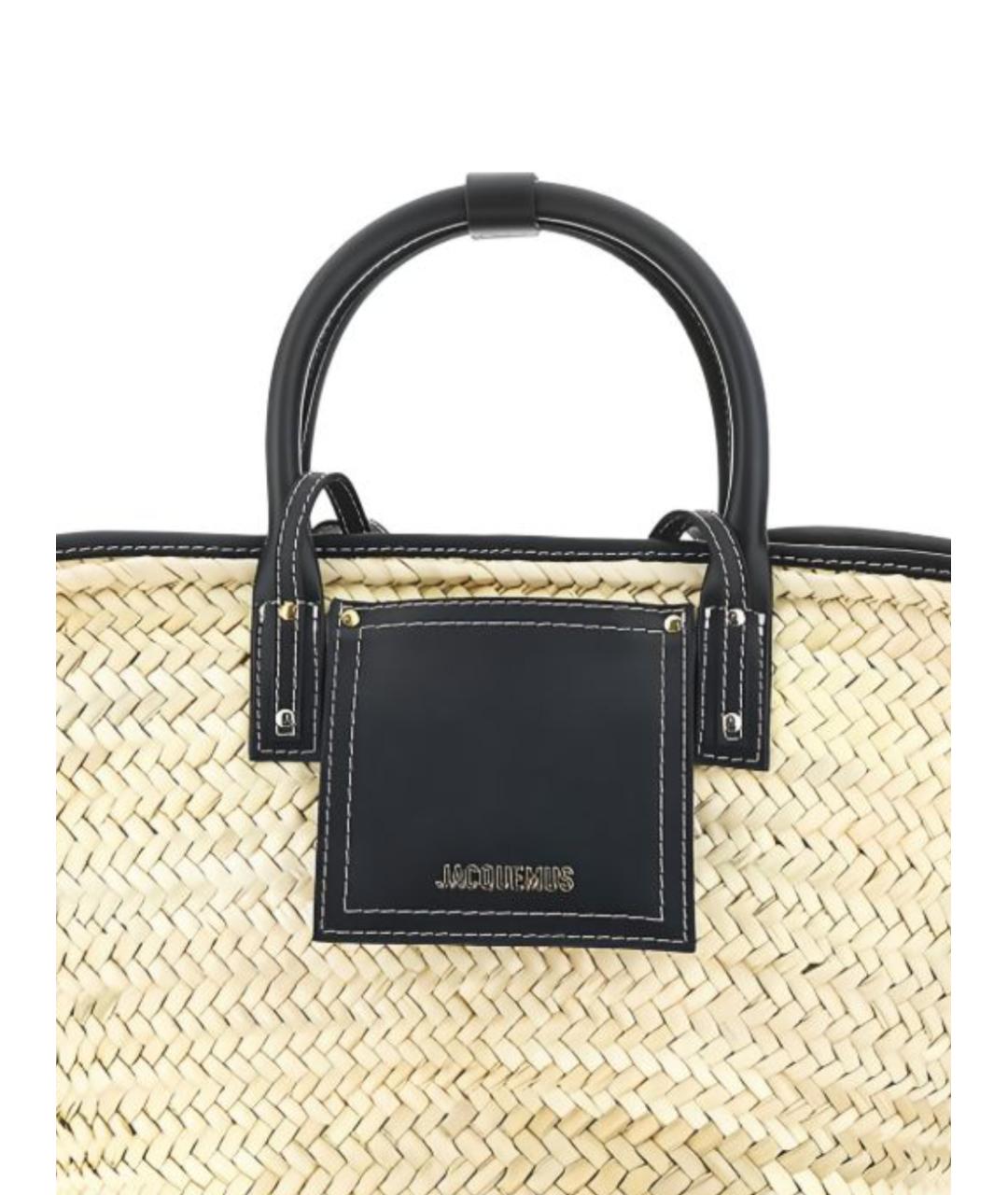 JACQUEMUS Бежевая пелетеная сумка тоут, фото 2