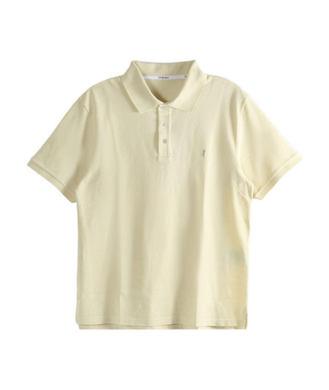 SAINT LAURENT Желтое хлопковое поло с коротким рукавом, фото 1