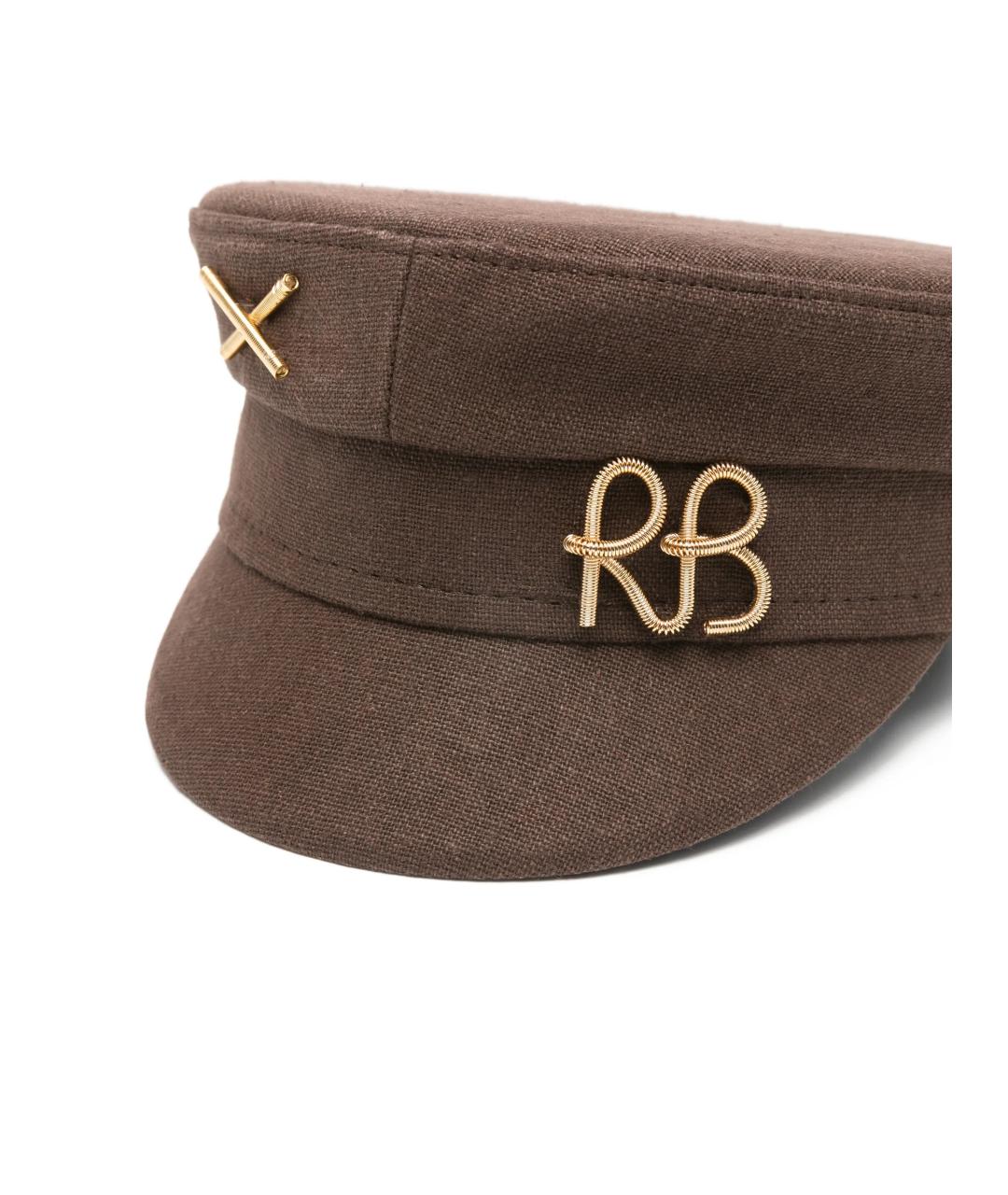 RUSLAN BAGINSKIY Коричневая хлопковая кепка, фото 2