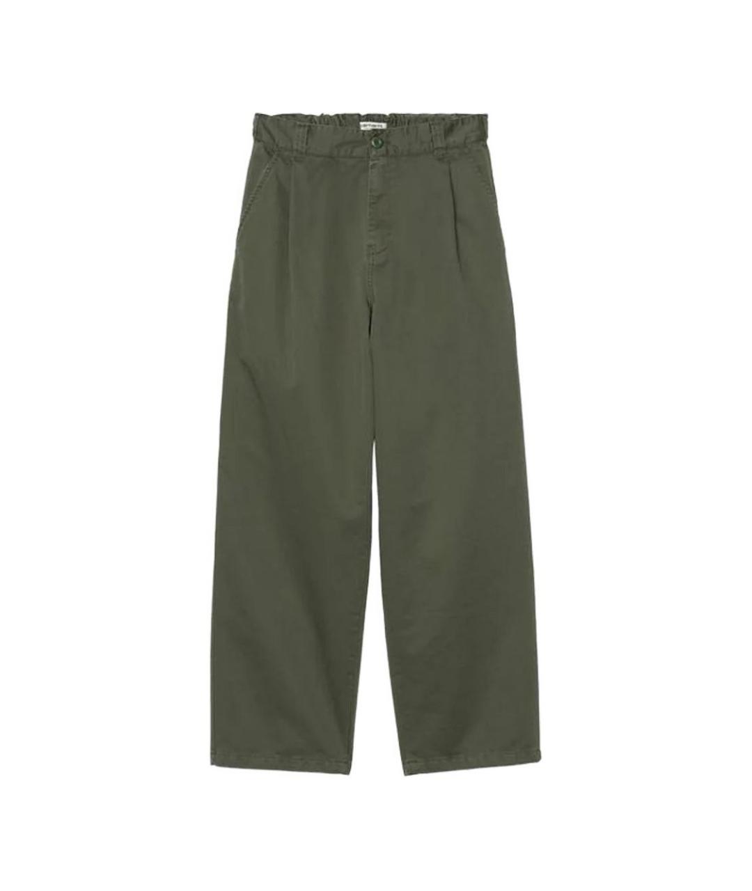 CARHARTT WIP Хаки хлопковые прямые брюки, фото 1