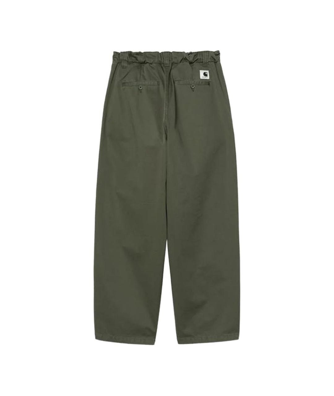 CARHARTT WIP Хаки хлопковые прямые брюки, фото 3