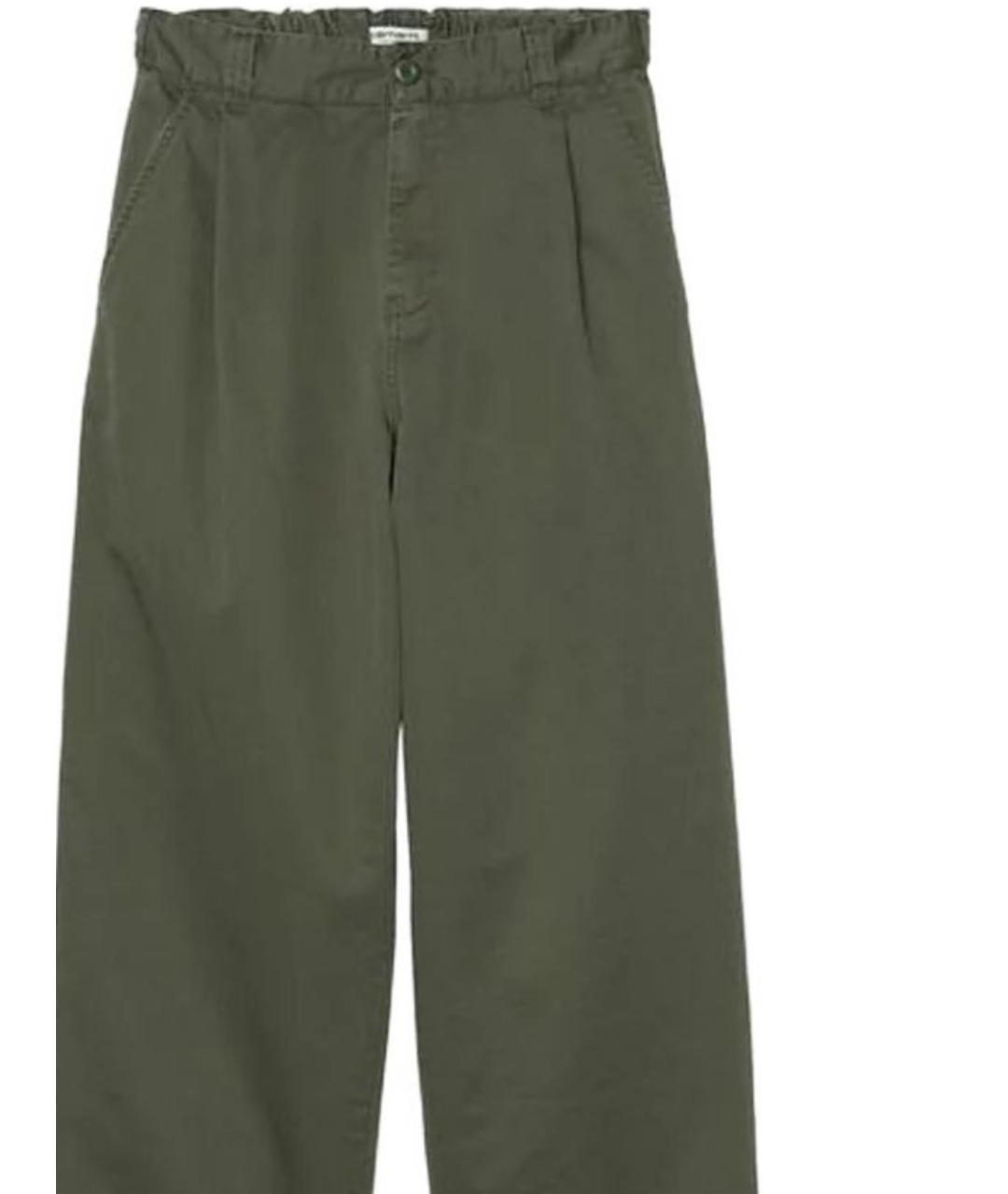 CARHARTT WIP Хаки хлопковые прямые брюки, фото 2