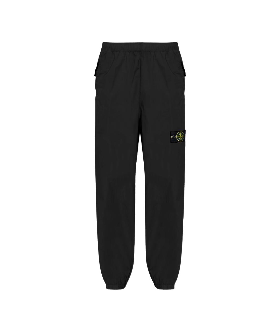 STONE ISLAND Черные хлопковые повседневные брюки, фото 1
