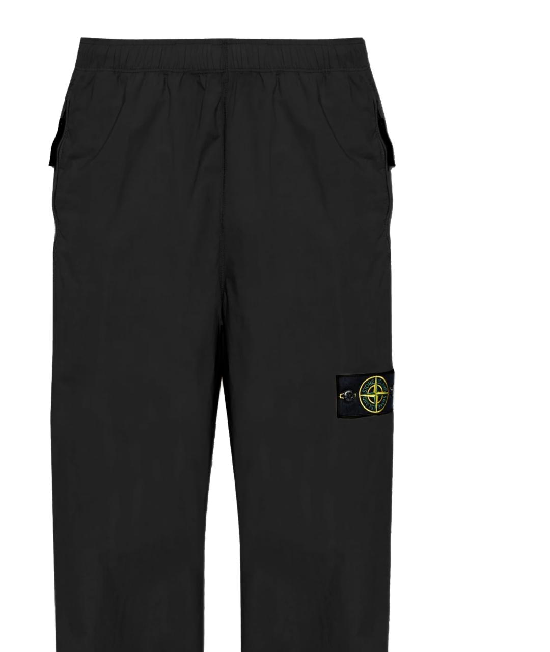 STONE ISLAND Черные хлопковые повседневные брюки, фото 2