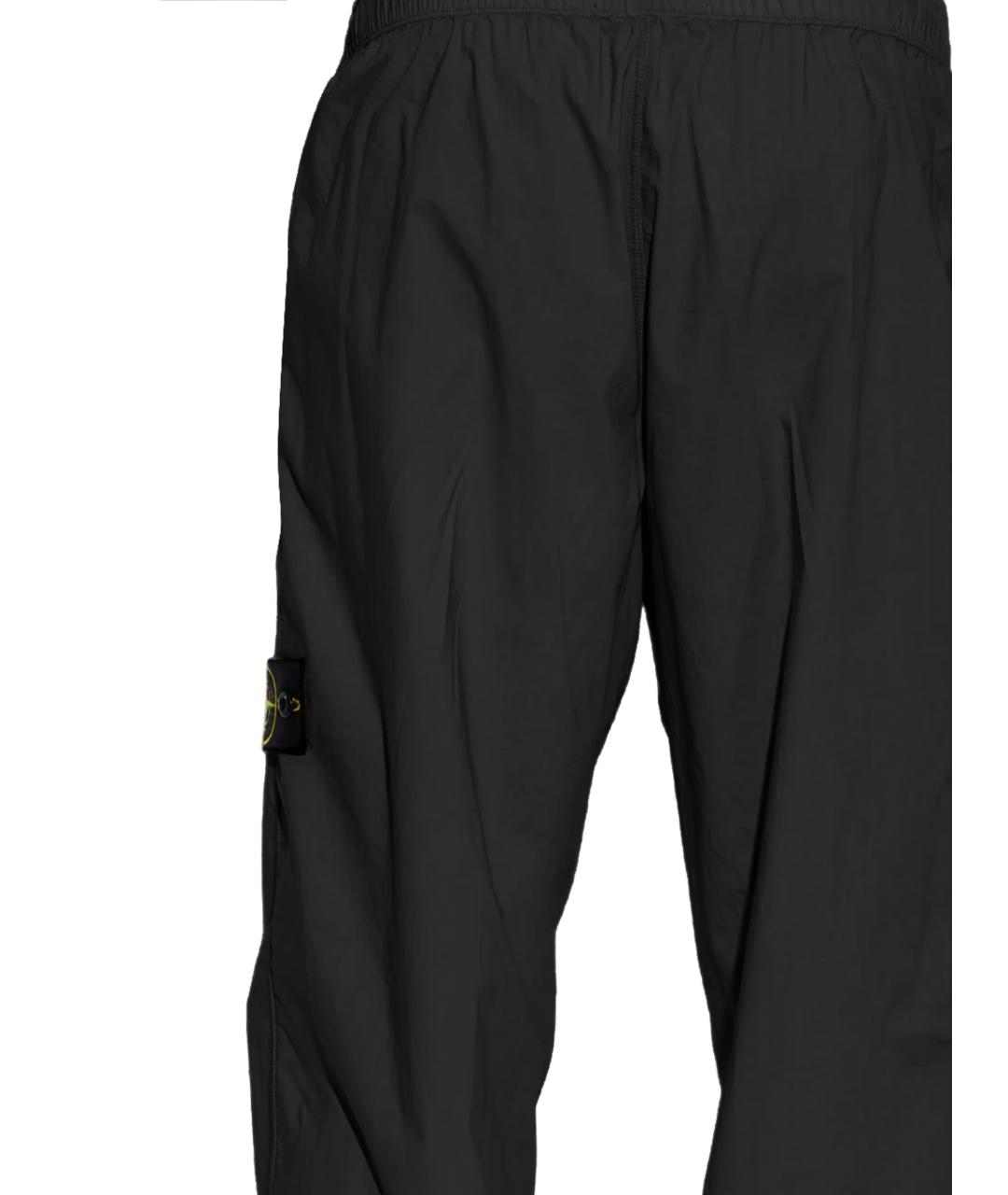 STONE ISLAND Черные хлопковые повседневные брюки, фото 3